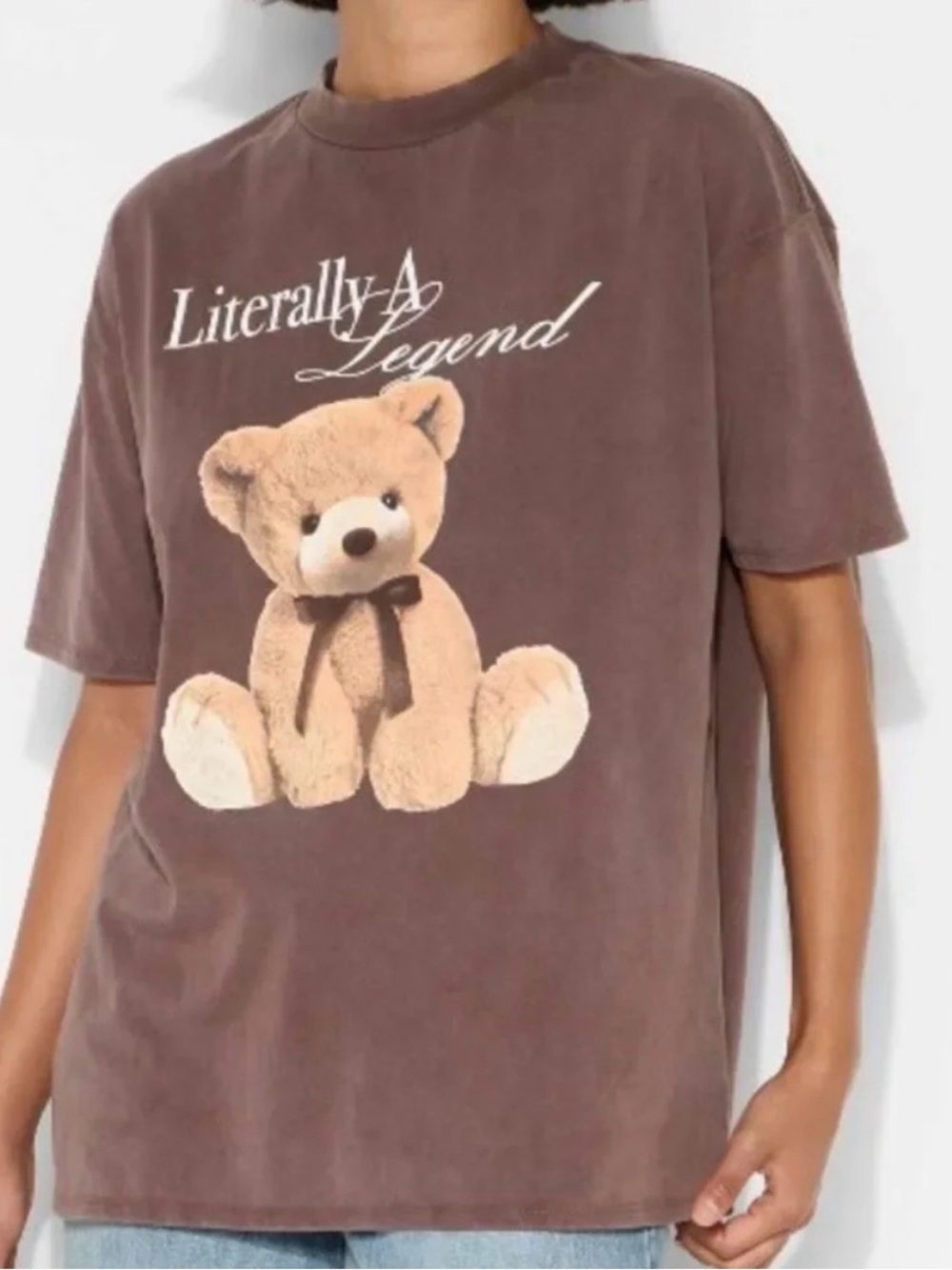 Literally A Legend Brown Teddy Graphic Tee Size Medium *NEW